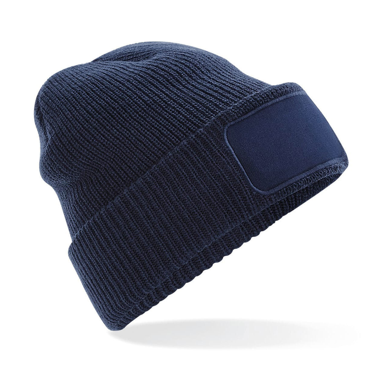 Bonnet B440 bleu marine avec zone de broderie personnalisée sur le patch