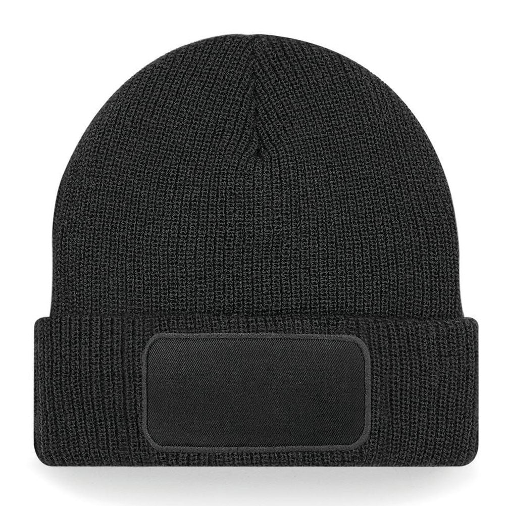 Bonnet noir B440 avec patch avant, idéal pour la broderie personnalisée de logo