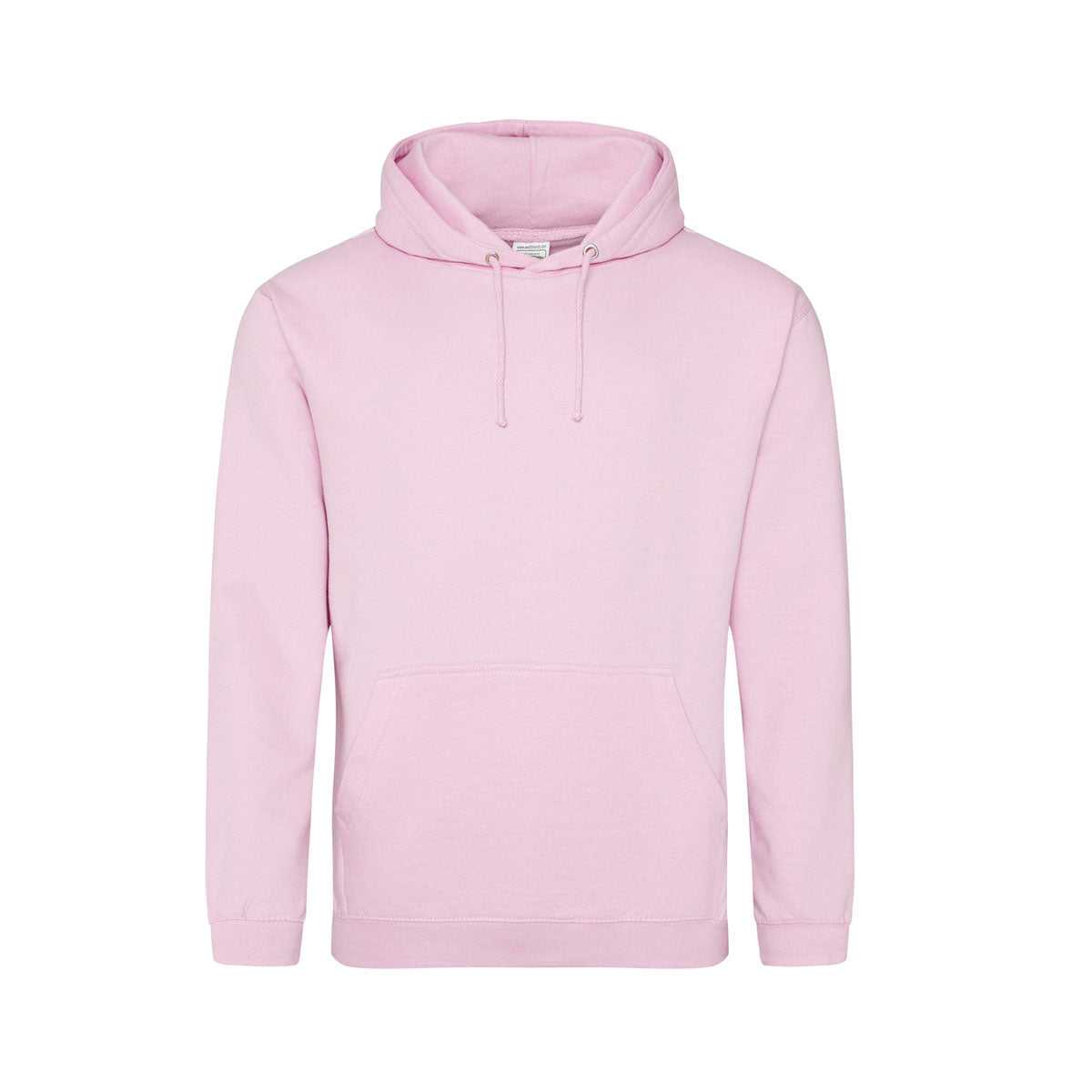 Sweat rose pâle à capuche modèle COLLEGE HOODIE, brodable sur le cœur ou dans le dos, référence JH001