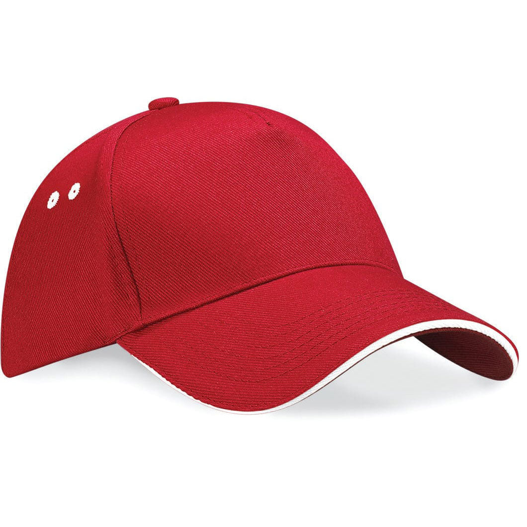 Casquette B15C brodée personnalisée entreprise – rouge et blanc, idéale pour logo brodé