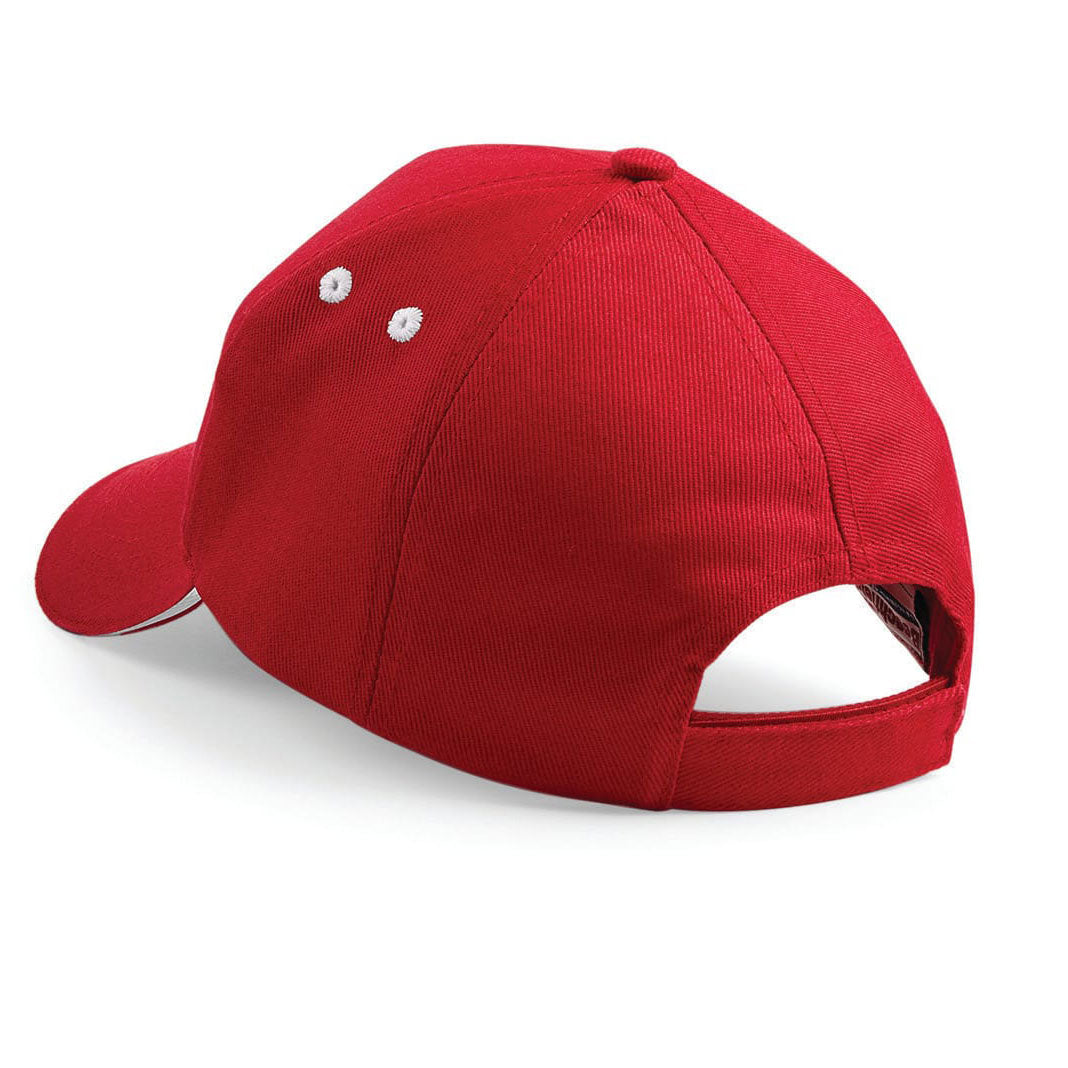 Casquette rouge B15C broderie personnalisée avec bande auto-agrippante – vue arrière