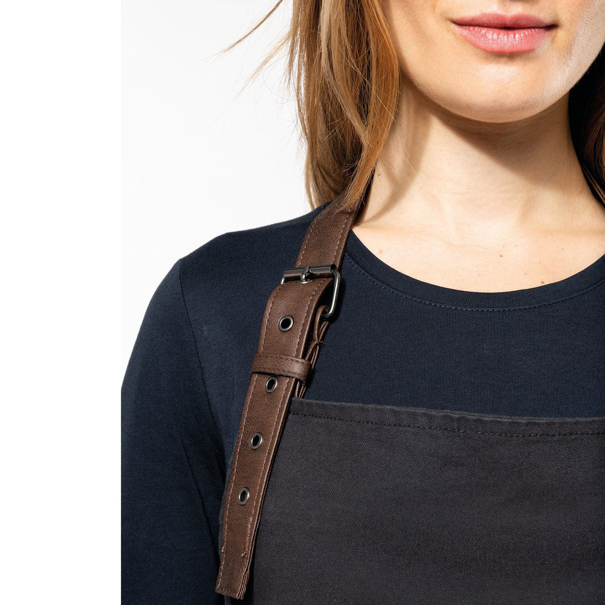 Tablier coton vintage brodé – Modèle K8003 personnalisé