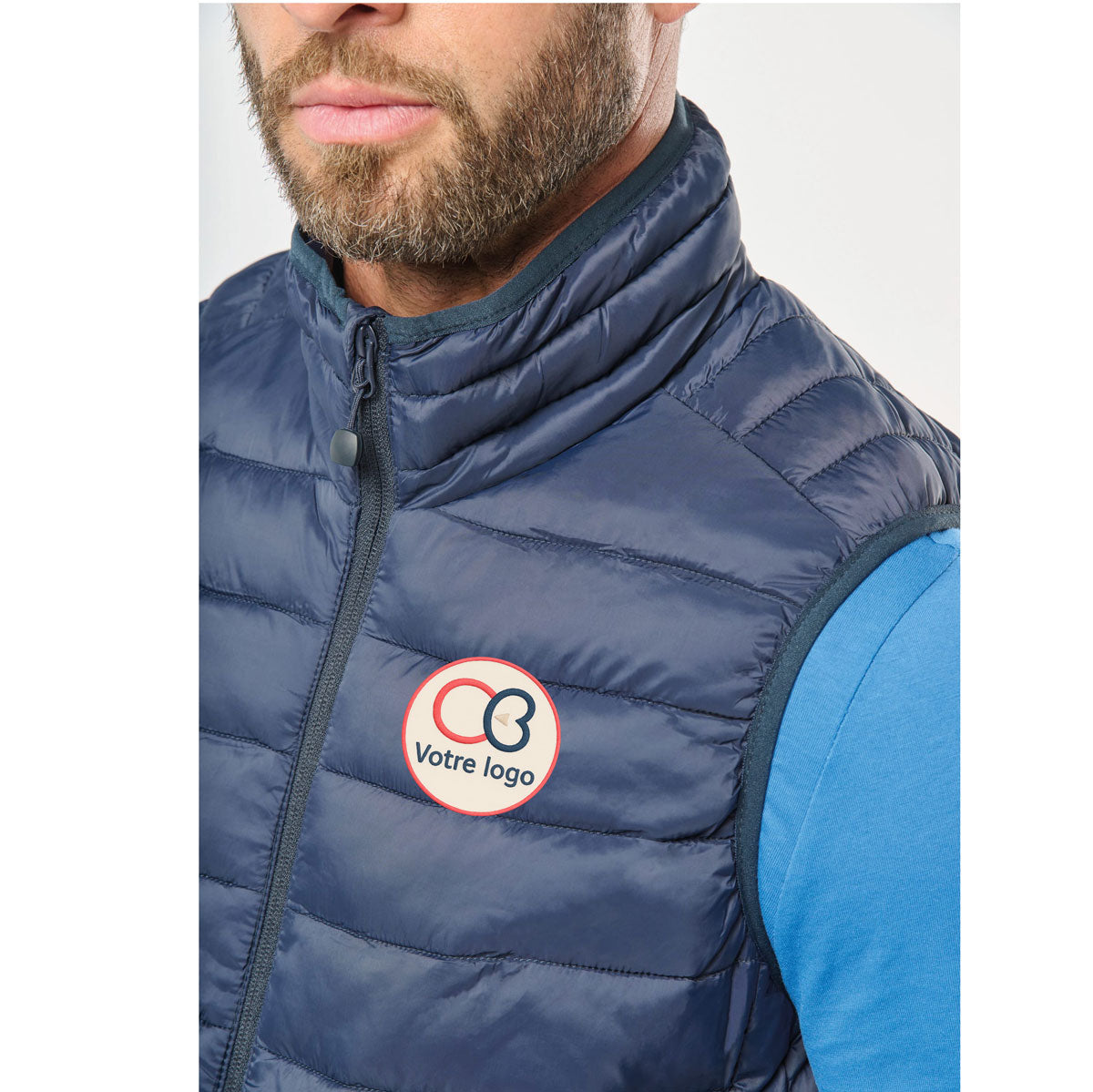 Doudoune légère homme bleu marine à personnaliser avec logo