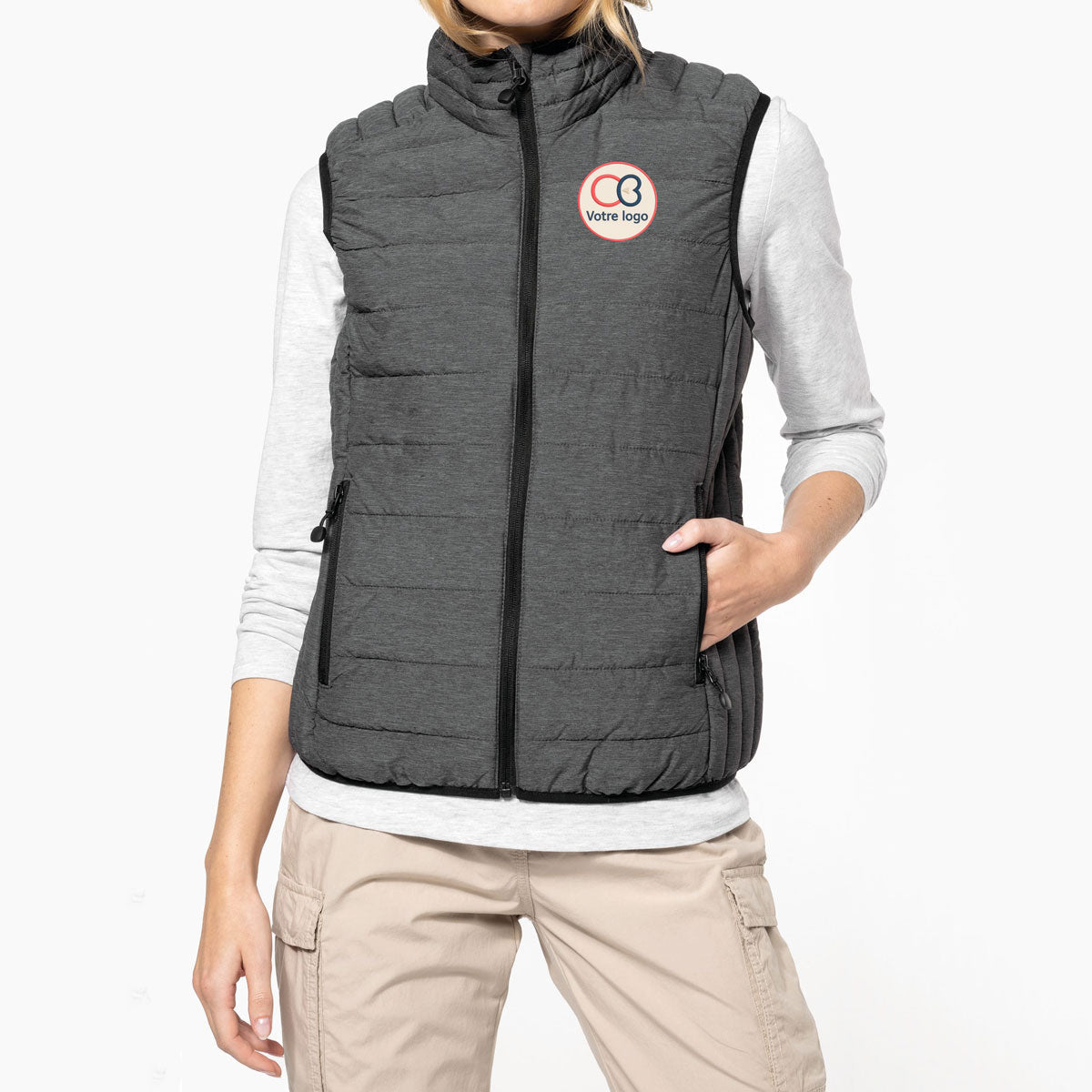 Doudoune légère femme, brodée avec logo, idéale pour équipes ou pros