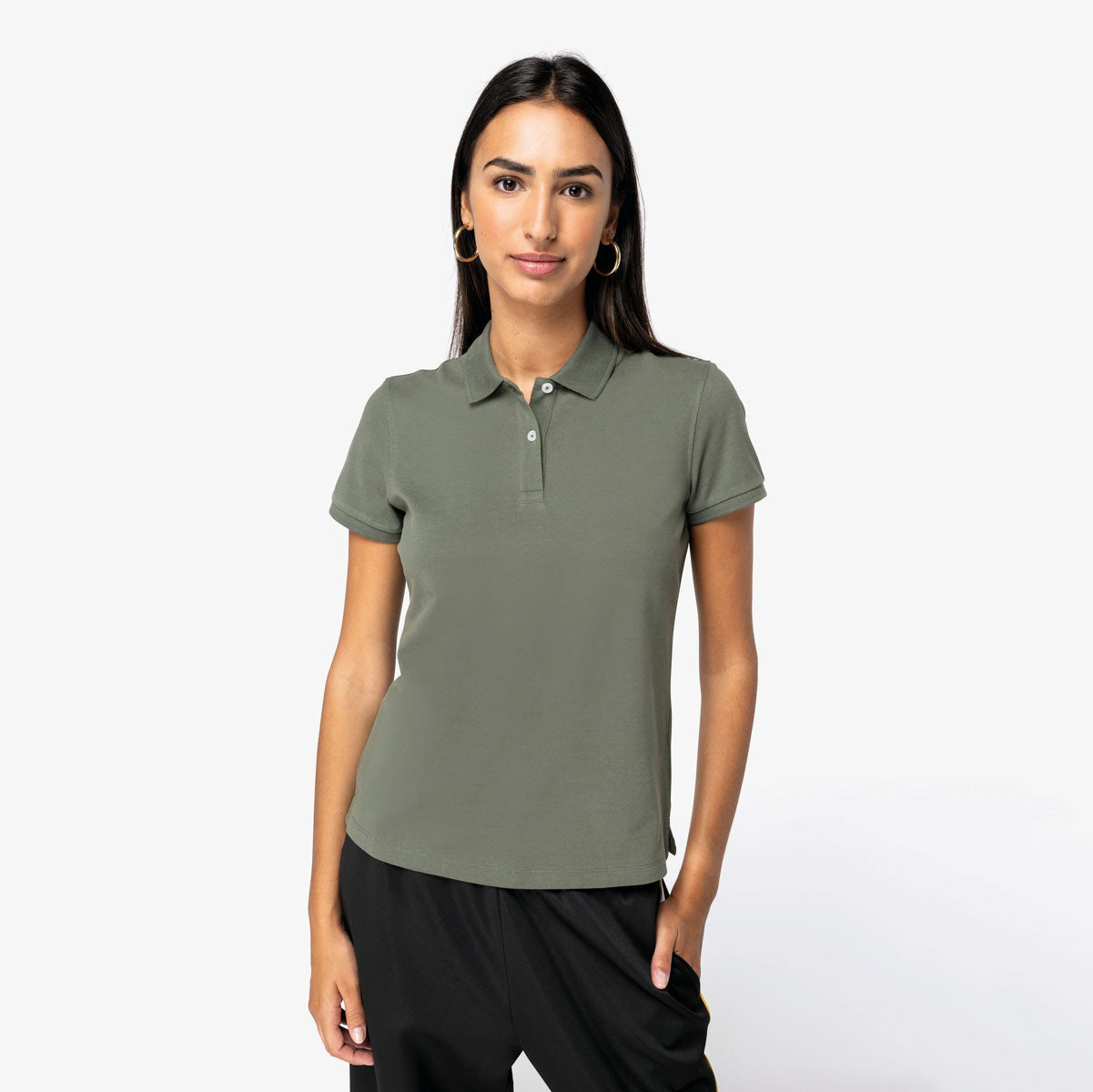 Polo femme broderie logo NS208 KAKI