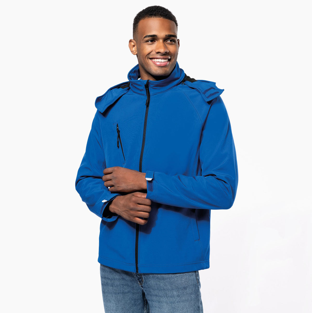 veste softshell broderie personnalisée homme capuche amovible K413