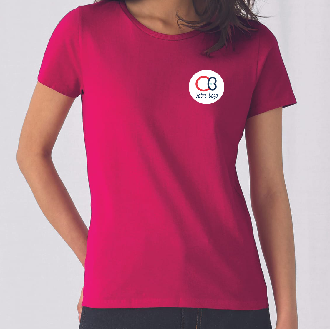 broderie logo sur tshirt femme cgtw04t