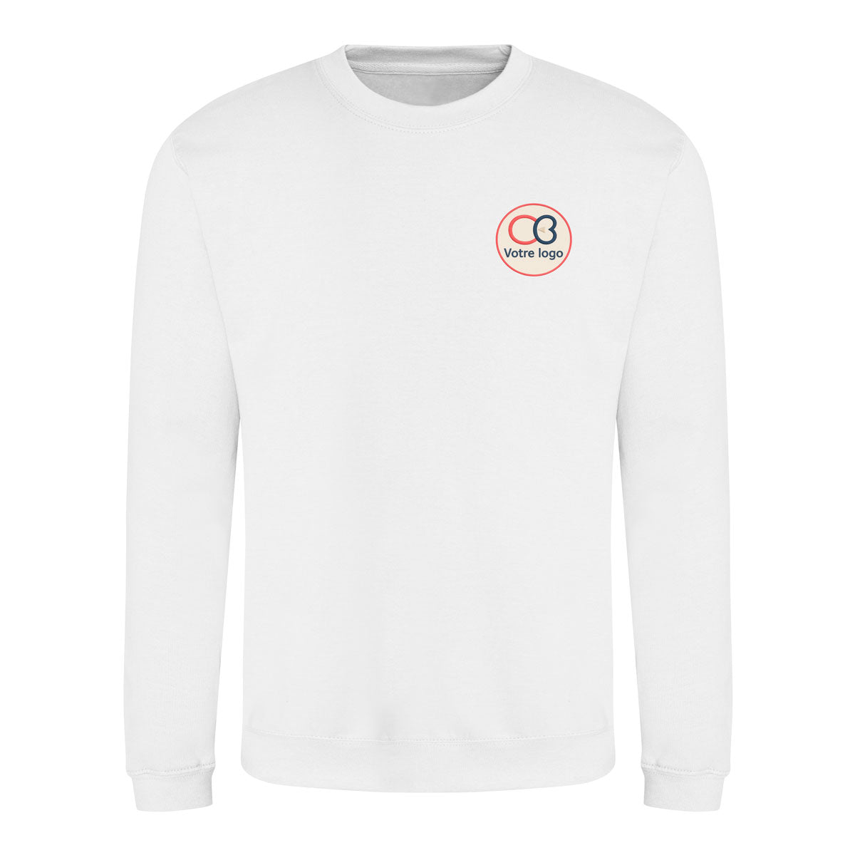 sweat blanc personnalisable avec logo brode – JH030 pour professionnel