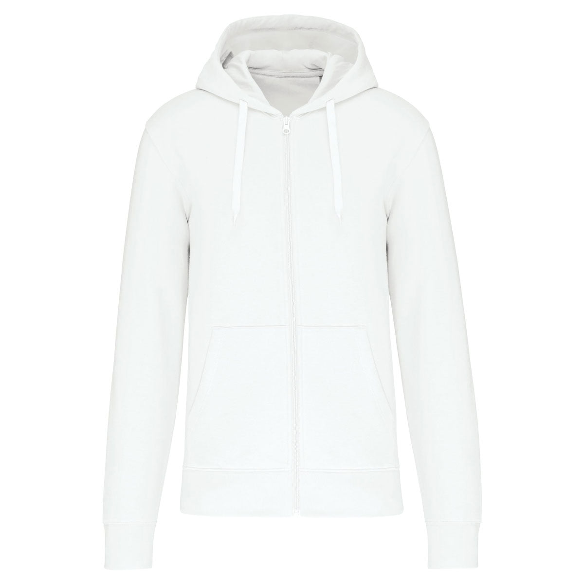 Sweat blanc zippé à capuche homme – Kariban K4030 pour broderie personnalisée