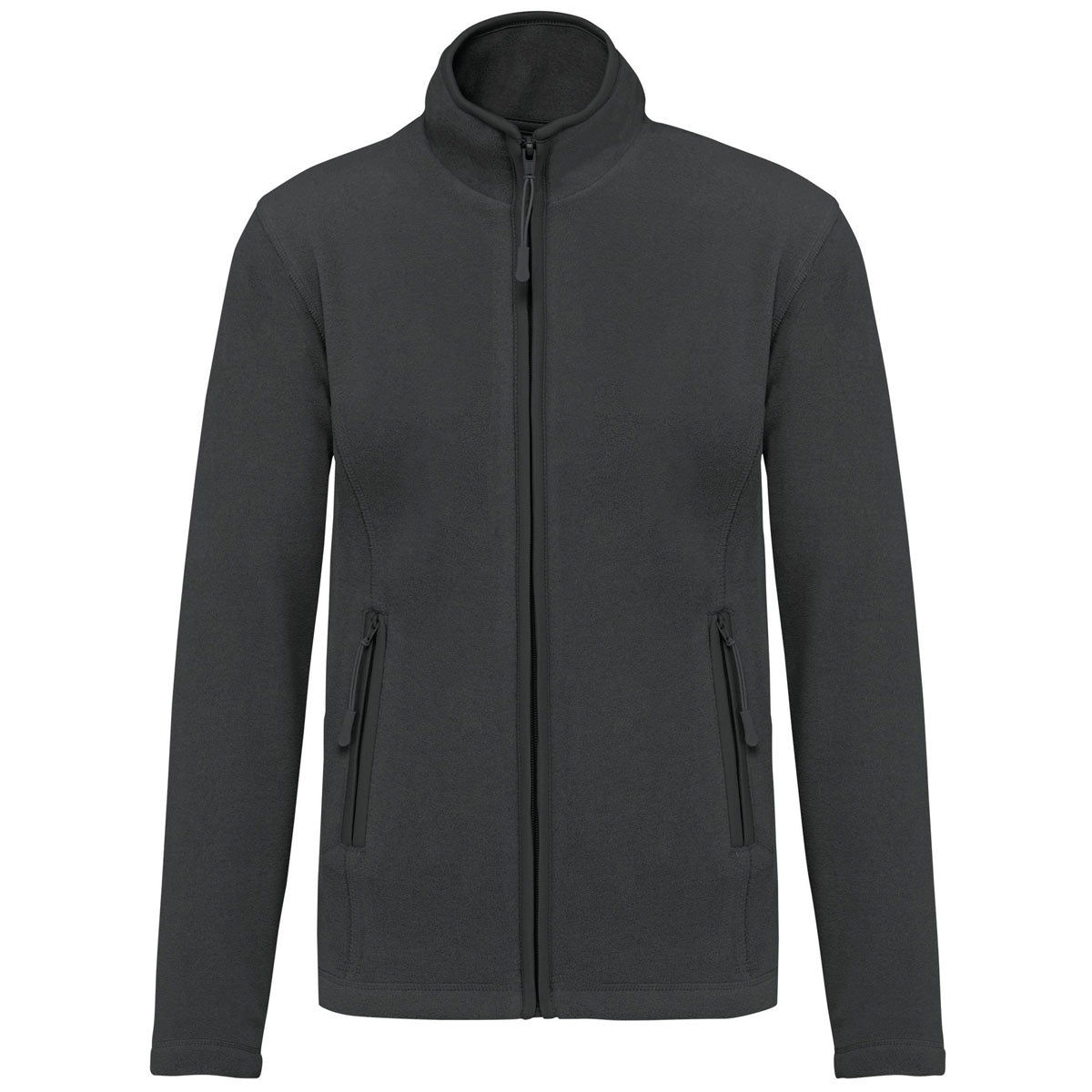 Veste micropolaire femme gris foncé avec personnalisation brodée pour professionnels