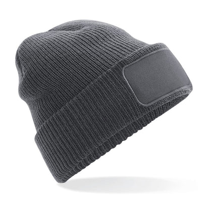  Bonnet en maille gris B440 avec emplacement brodable sur le devant