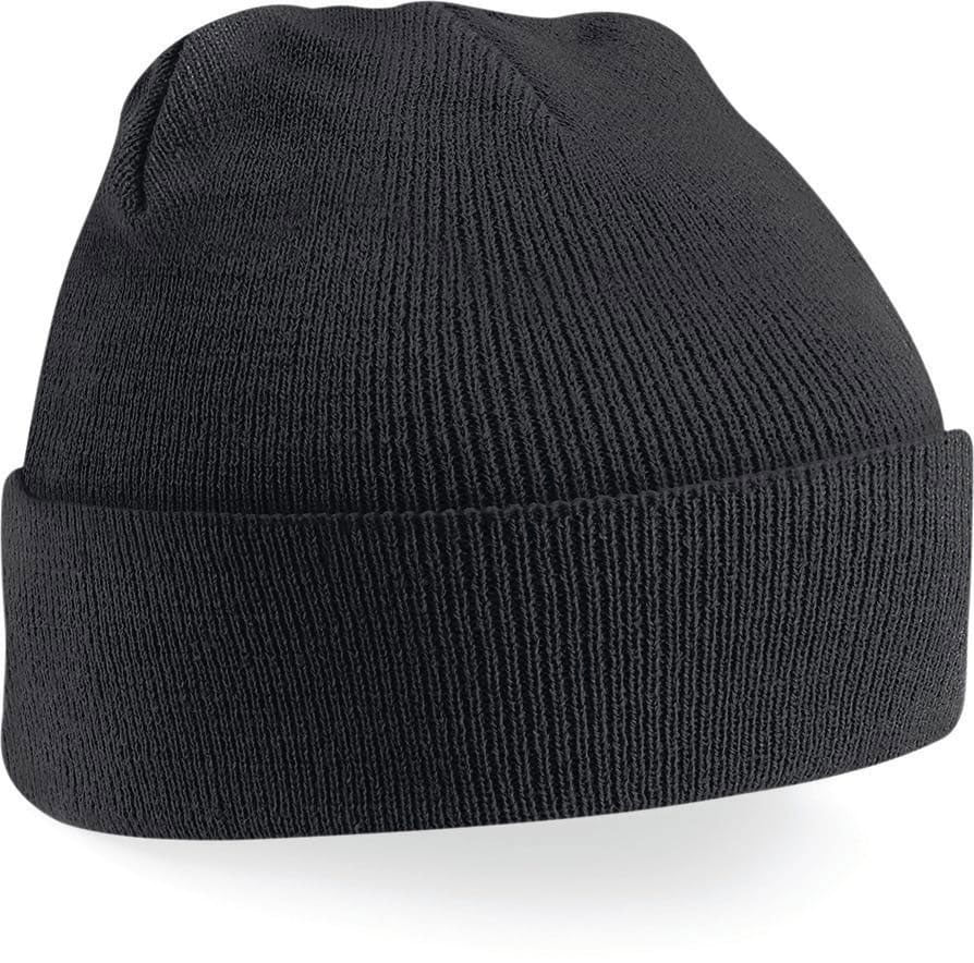 Bonnet B45 noir avec large revers pour broderie personnalisée