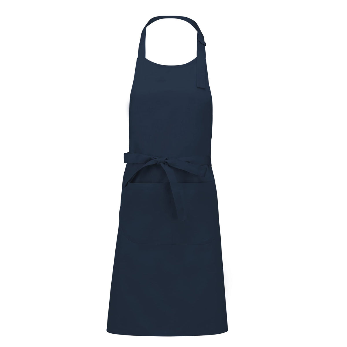Tablier unisexe bleu marine avec sangle réglable, broderie possible sur le devant