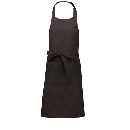 Tablier marron chocolat pour broderie personnalisée, style professionnel avec sangle ajustable