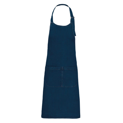 Tablier style jean avec poche centrale, à personnaliser avec une broderie