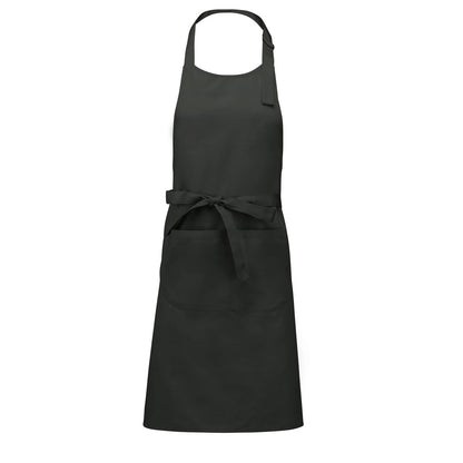 Tablier anthracite en coton avec poche, parfait pour une broderie prénom ou logo
