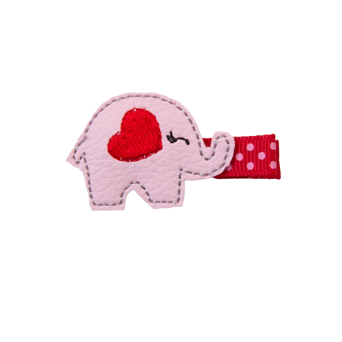 Barrette éléphant rose et rouge anti-glisse pour enfant