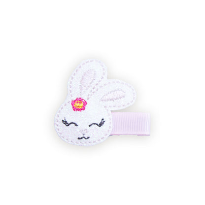 Barrette petite fille lapin blanc pailleté anti-glisse