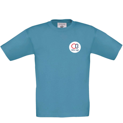 tshirt bleu enfant broderie logo exact190