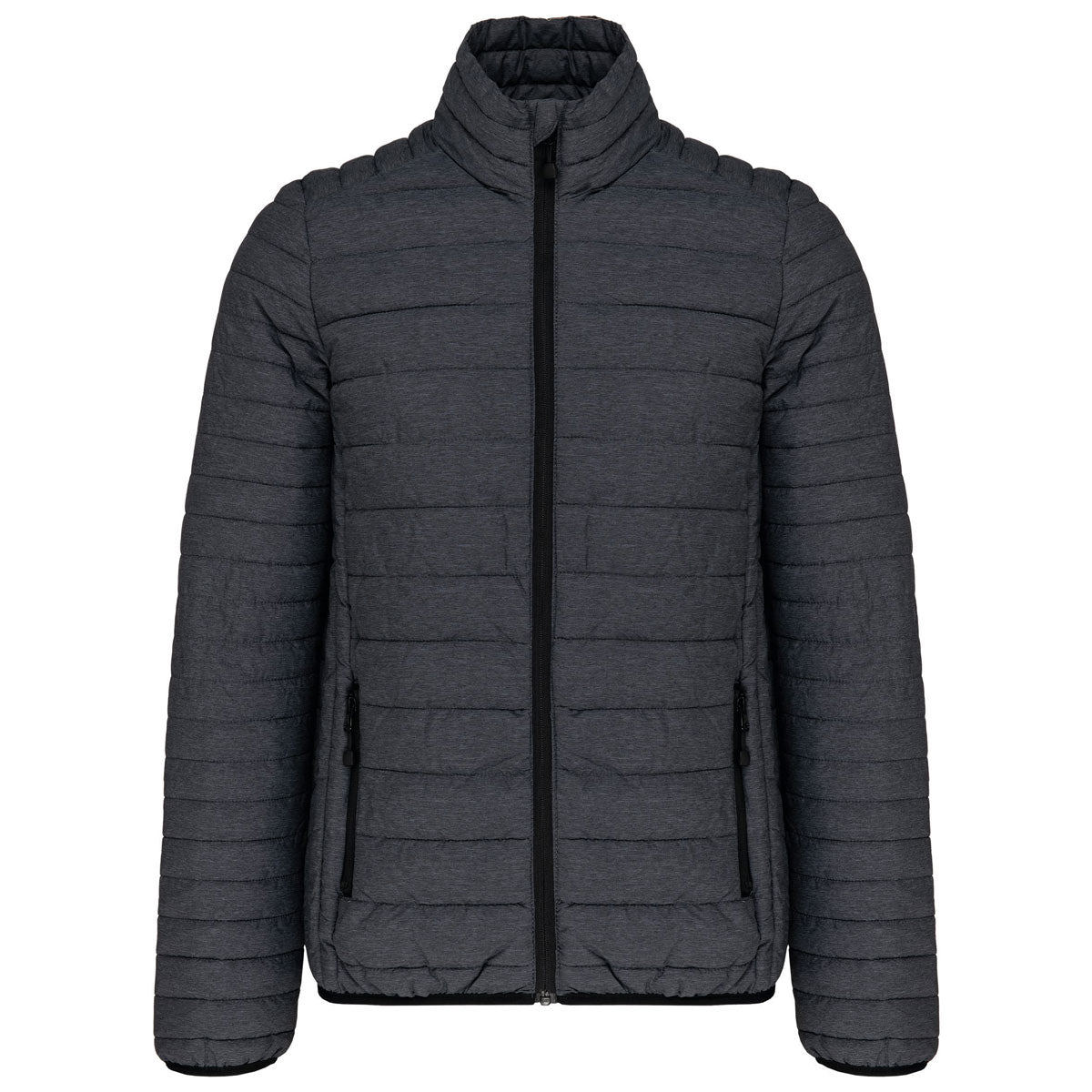 Doudoune homme gris chiné Kariban K6120 avec broderie personnalisée pour professionnels
