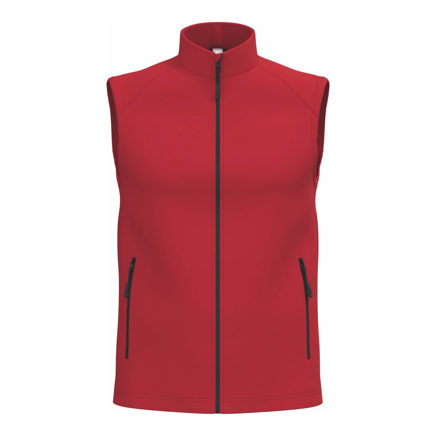 Gilet softshell sans manches rouge personnalisable par broderie, réf. IB413