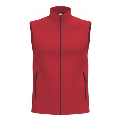Gilet softshell sans manches rouge personnalisable par broderie, réf. IB413
