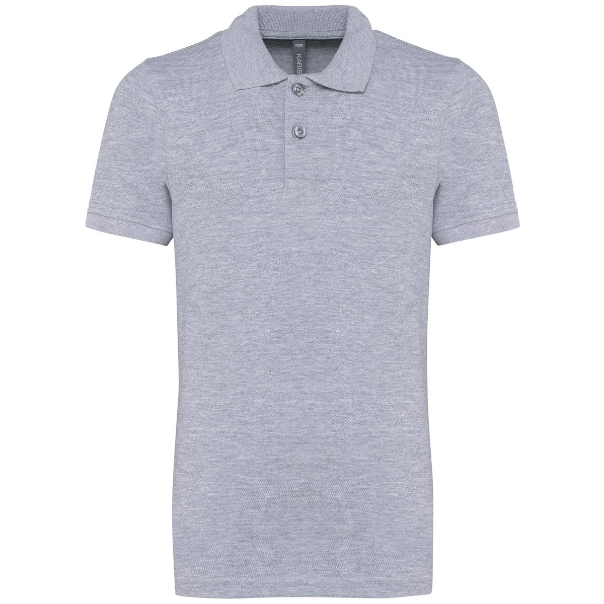 Polo gris oxford K268 de Kariban pour enfant, parfait pour la broderie personnalisée de logo ou message.