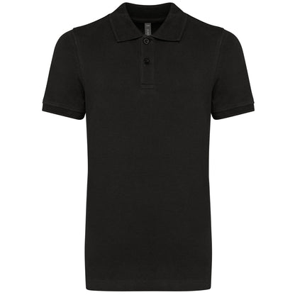 Polo noir K268 de Kariban pour enfant, idéal pour une broderie personnalisée de logo ou de message.
