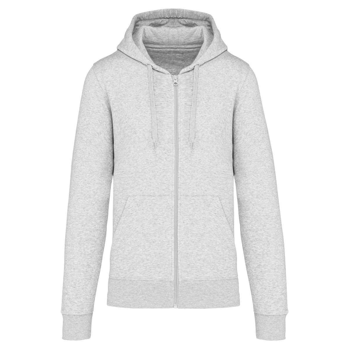 Sweat-shirt zippé écoresponsable homme gris chiné – broderie personnalisée Kariban