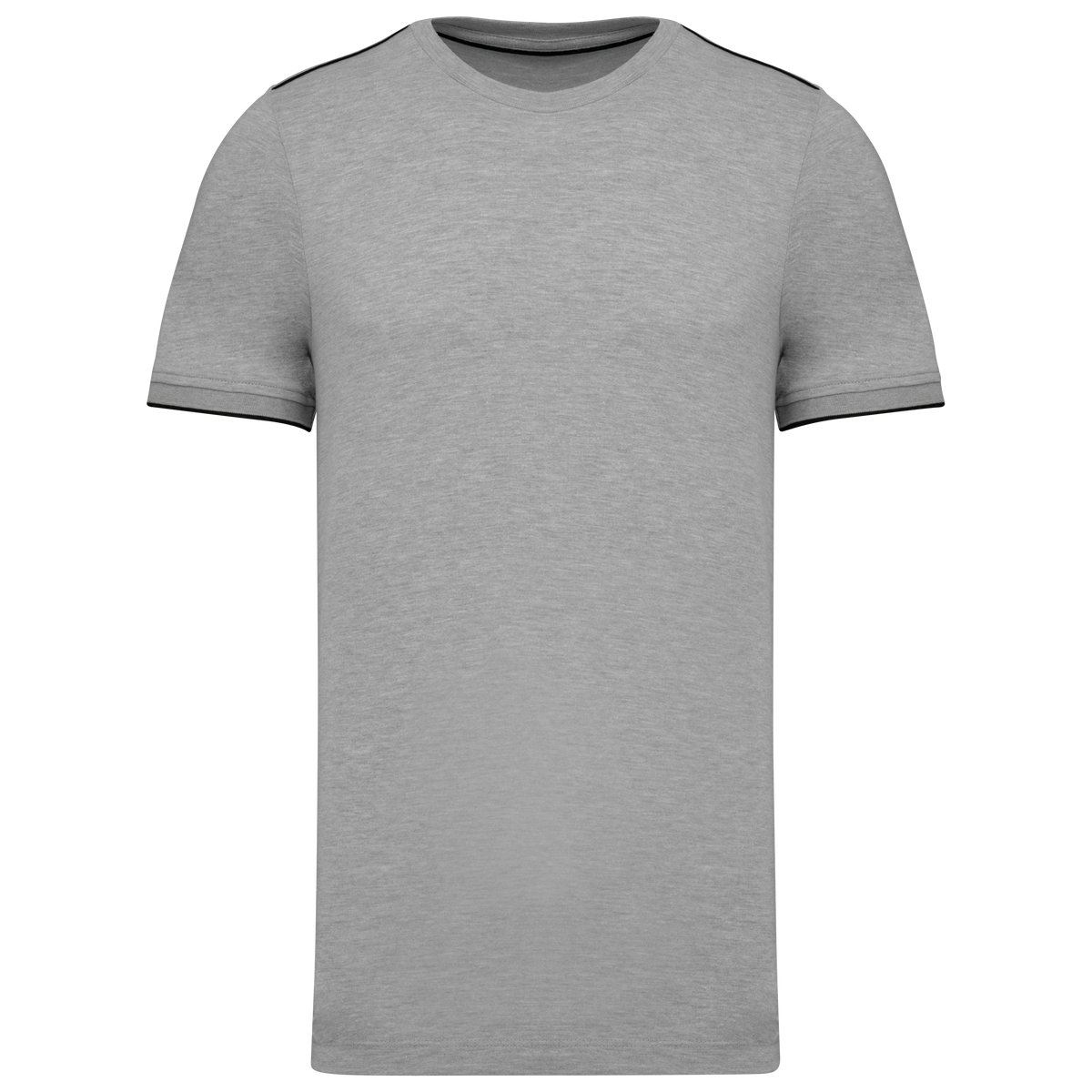 T-shirt brode homme WK3020 Gris Oxford/noir