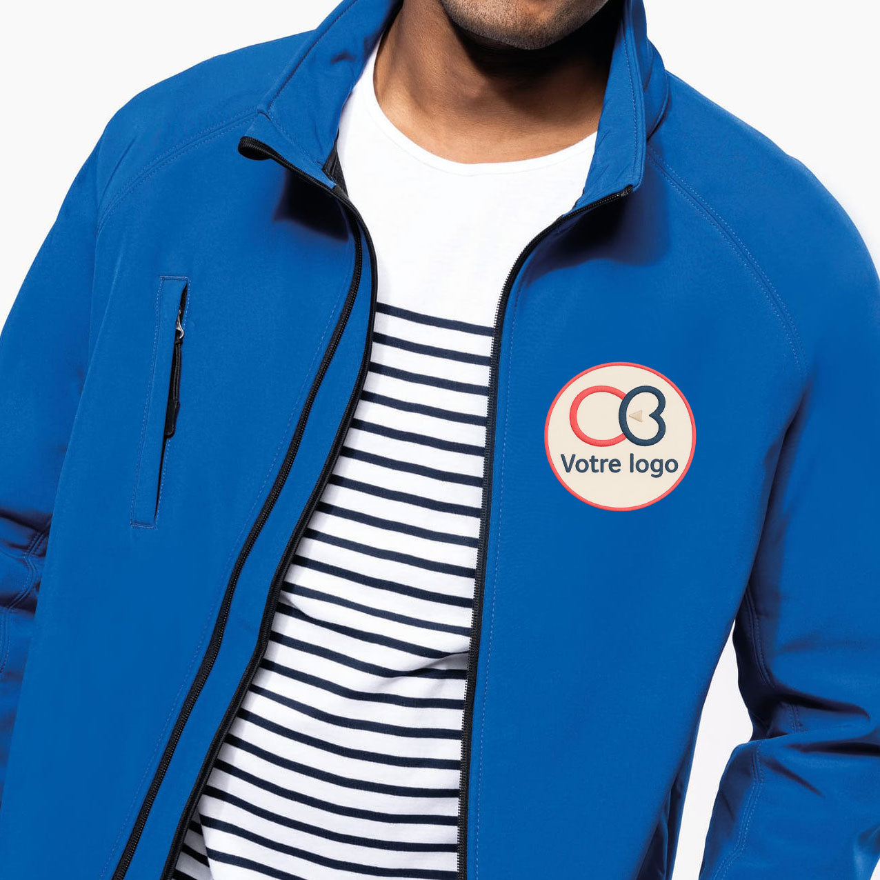 veste softshell broderie personnalisée homme capuche amovible K413
