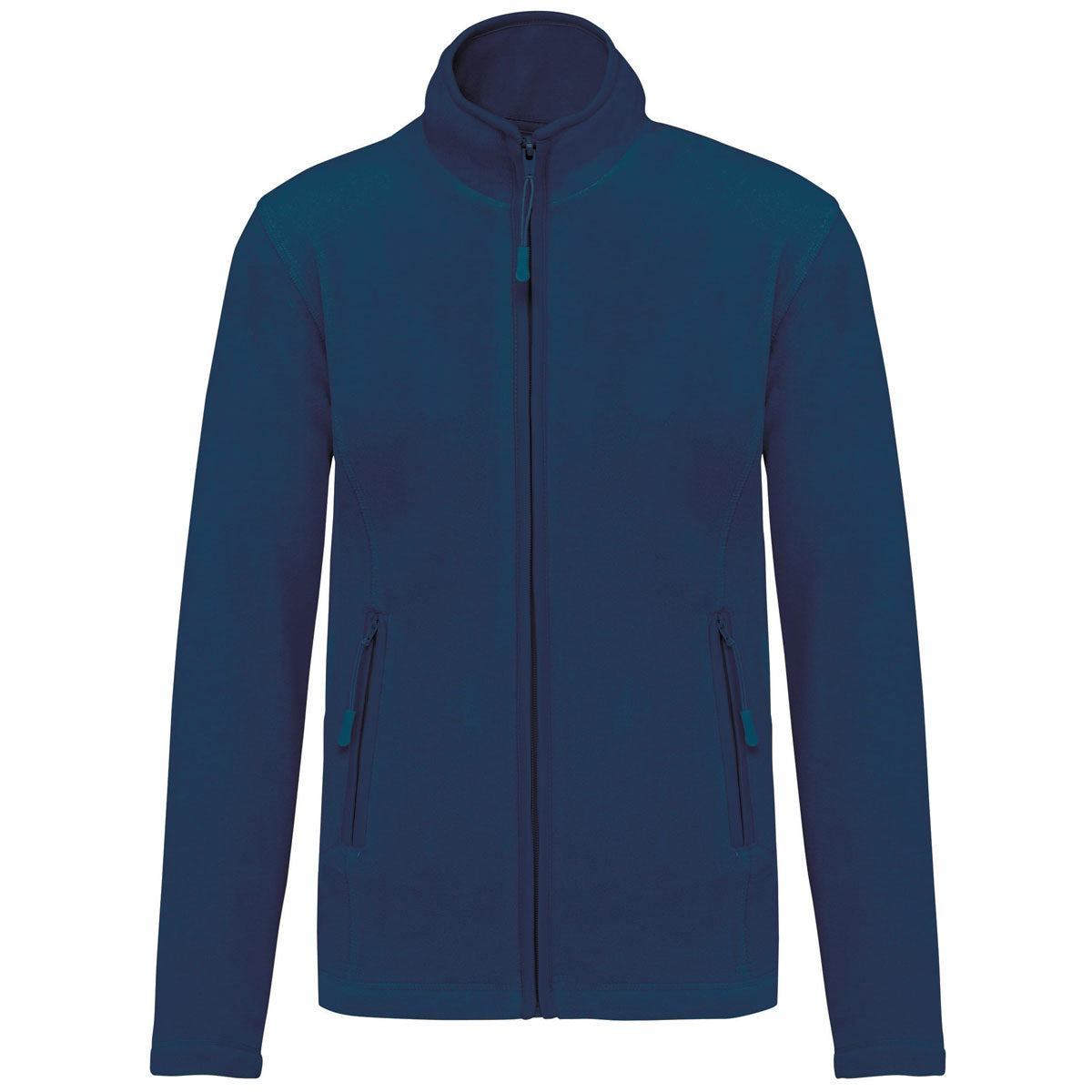Veste micropolaire femme bleu indigo brodée – vêtement personnalisable pour entreprise