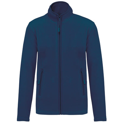 Veste micropolaire femme bleu indigo brodée – vêtement personnalisable pour entreprise