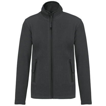 Veste micropolaire femme gris foncé avec personnalisation brodée pour professionnels