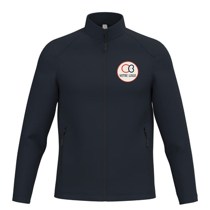 Veste softshell homme IB410 bleu marine avec broderie logo entreprise personnalisée poitrine