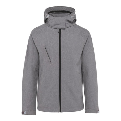 Veste softshell femme à capuche gris chiné brodée personnalisée, Kariban K414