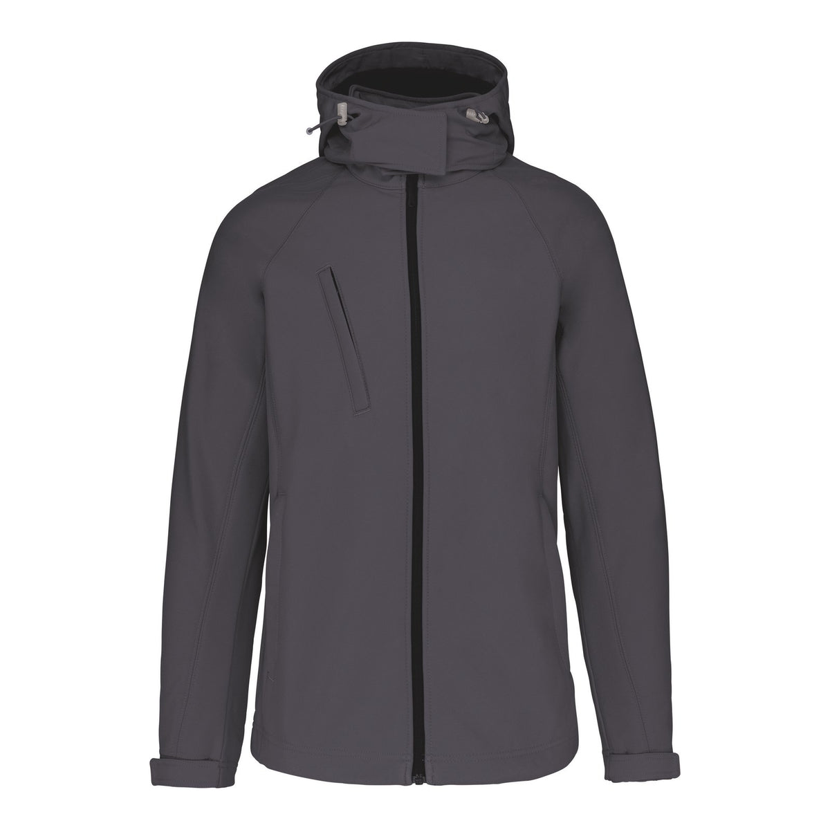 Veste softshell femme à capuche gris titane brodée personnalisée, réf. K414
