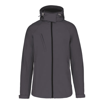 Veste softshell femme à capuche gris titane brodée personnalisée, réf. K414