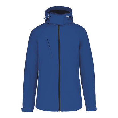 Veste softshell femme à capuche bleu roi foncé à broder avec logo d'entreprise, réf. K414