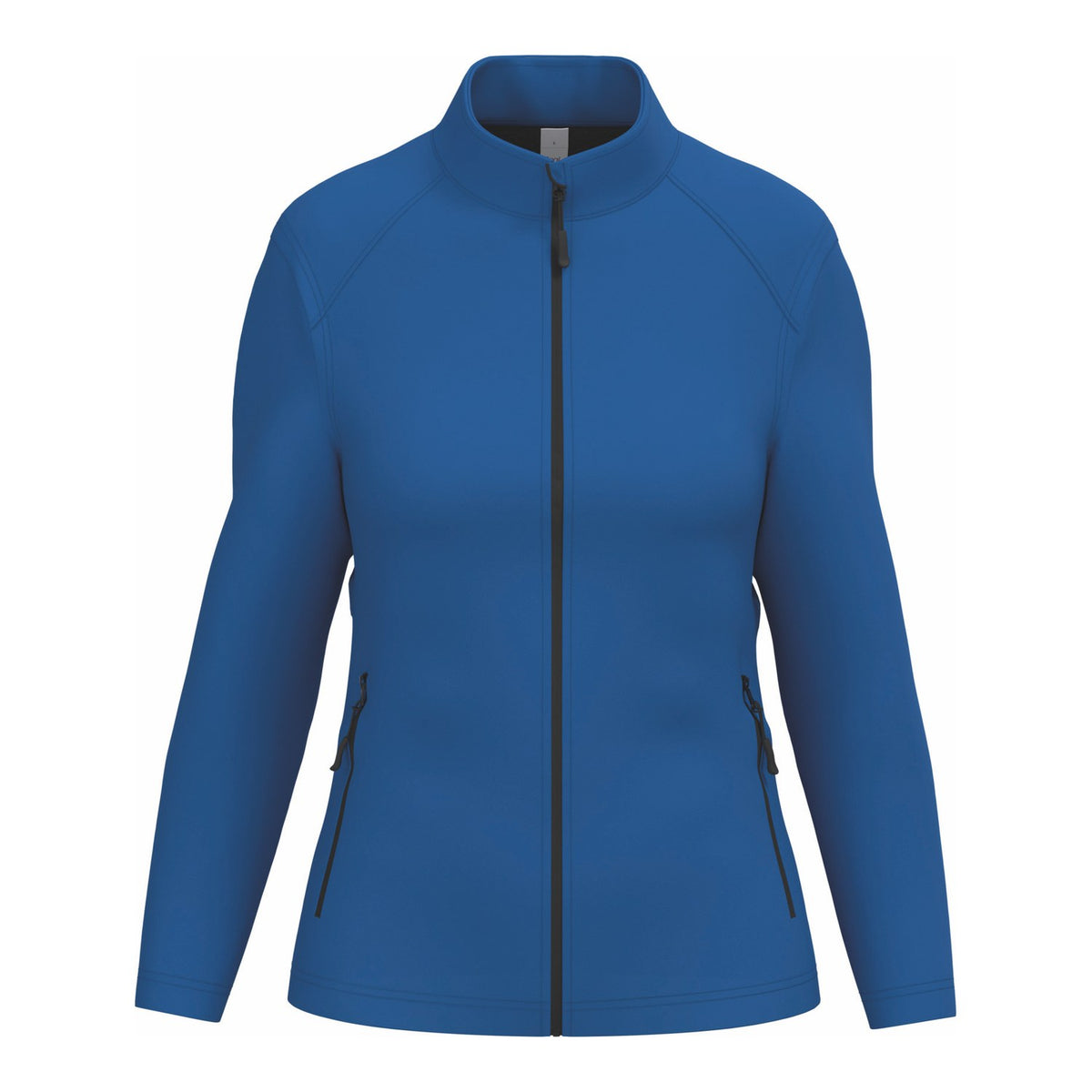 Veste softshell femme bleu roi personnalisable par broderie, col montant, réf. IB411