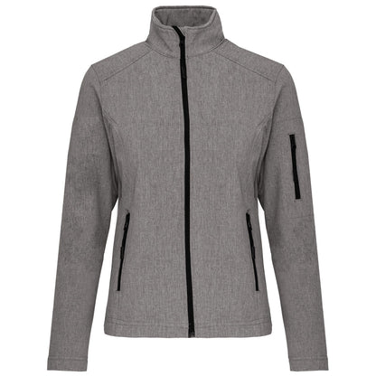 Veste softshell gris clair K400 pour femme, parfaite pour une broderie de logo discret