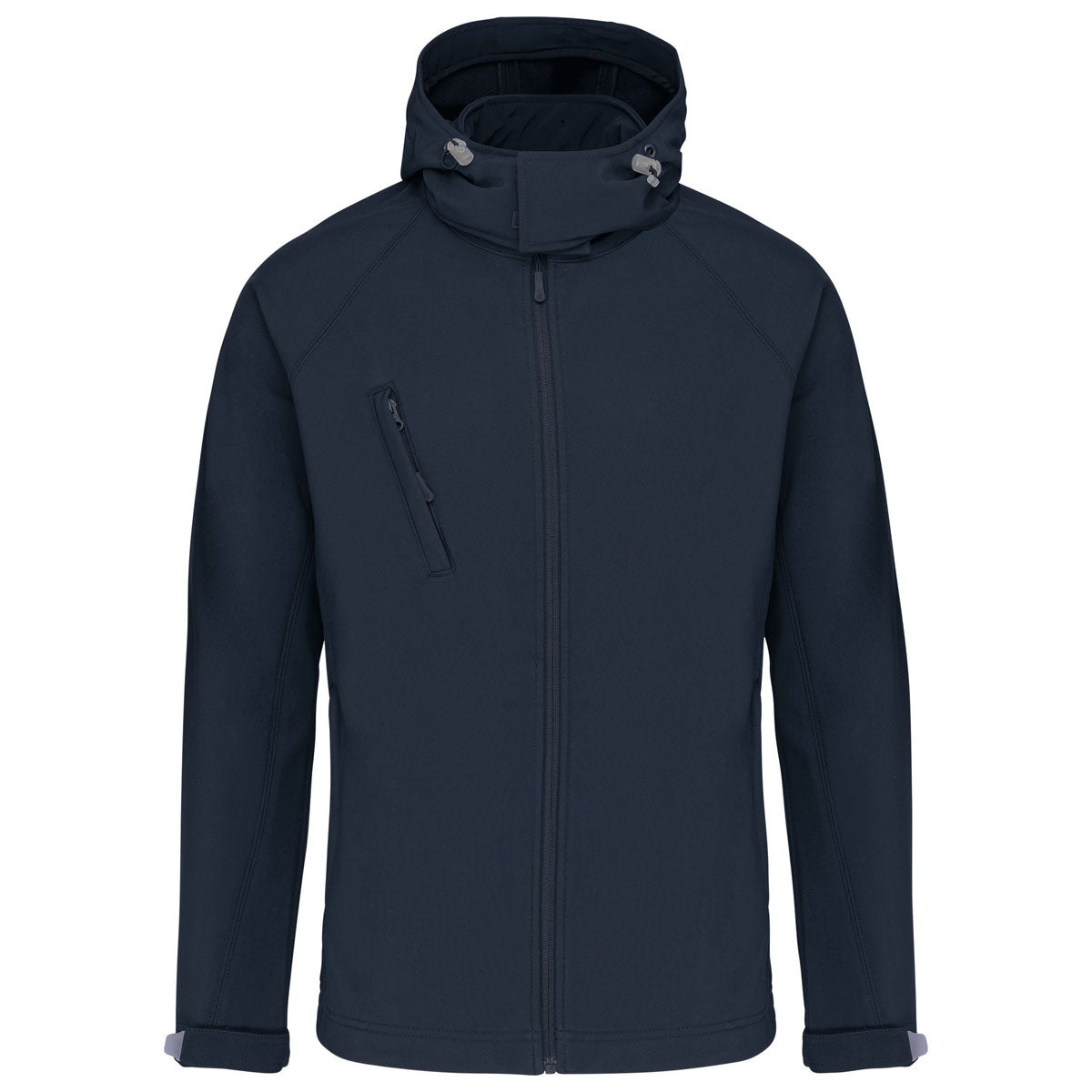 Veste softshell femme à capuche bleu marine personnalisable par broderie, réf. K414
