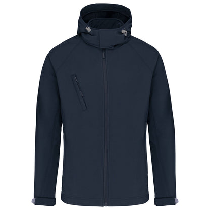 Veste softshell femme à capuche bleu marine personnalisable par broderie, réf. K414