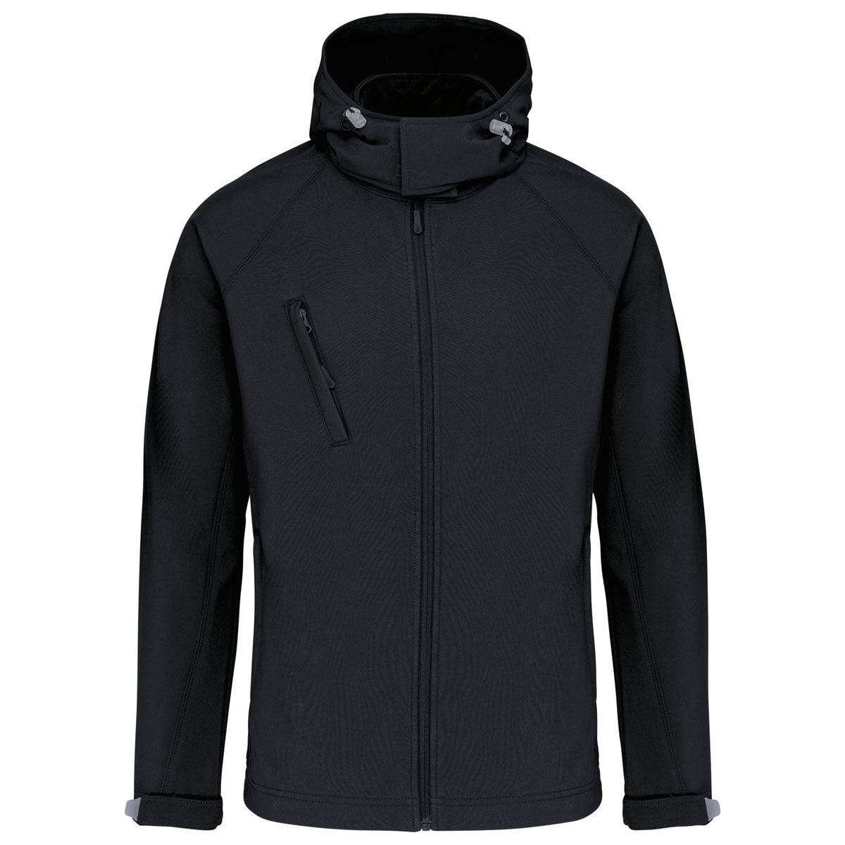 Veste softshell femme à capuche noire personnalisable par broderie, Kariban K414