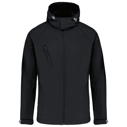 Veste softshell femme à capuche noire personnalisable par broderie, Kariban K414