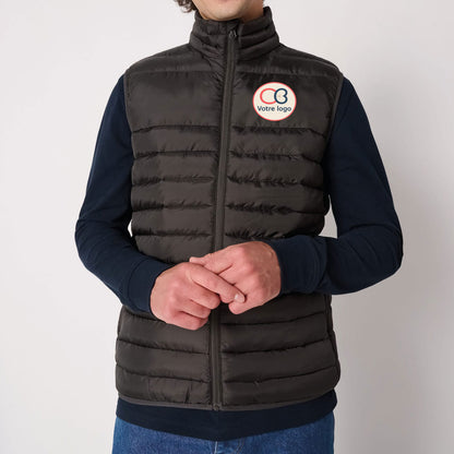 Doudoune homme sans manches noire IB6172 brodée côté cœur